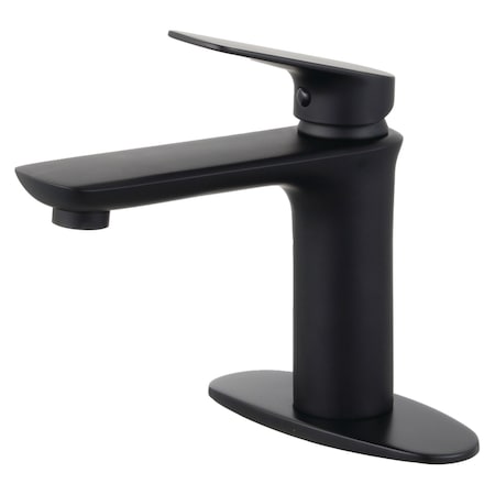 Fauceture Frankfurt Single-Handle Bathroom Faucet W/ Deck Plate & Drain, Black LS4200CXL